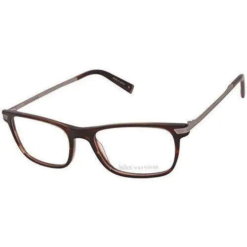 V412 Designer Eyeglasses Frame in Dark Brown Marble Silver 54 mm by John Varvatos