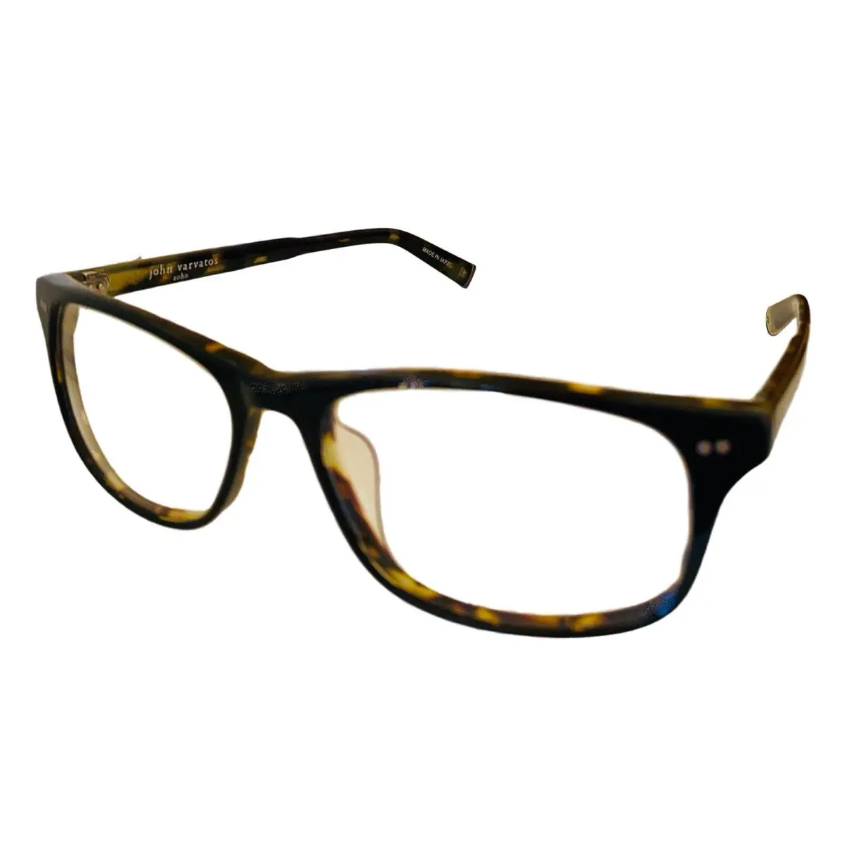 John Varvatos Rectangle Men Black Tortoise Eyewear Frame V202 56mm - Black Tortoise, Frame: Black Tortoise, Lens: Clear dummy