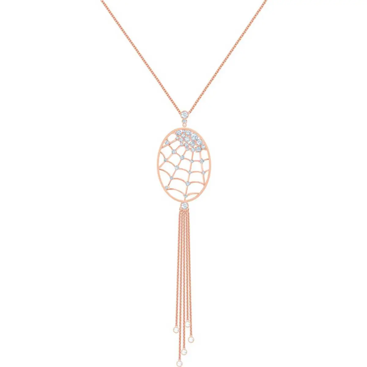 Swarovski Women`s Necklace Precisely Rose Gold Plated Spider Web Crystal 5499887