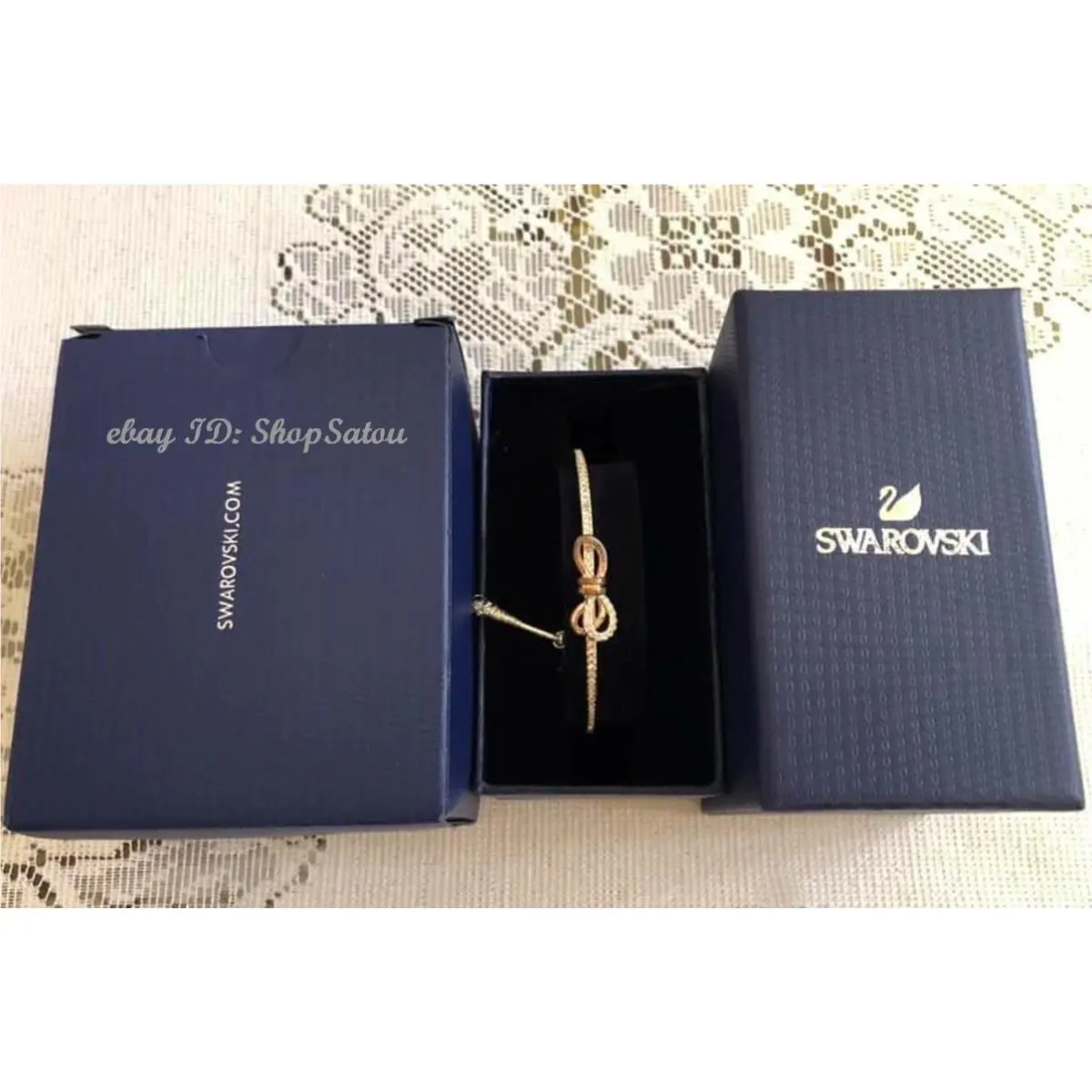 Swarovski Lifelong Bow Bangle Bracelet 5447079 Mixed Rose Gold Plated