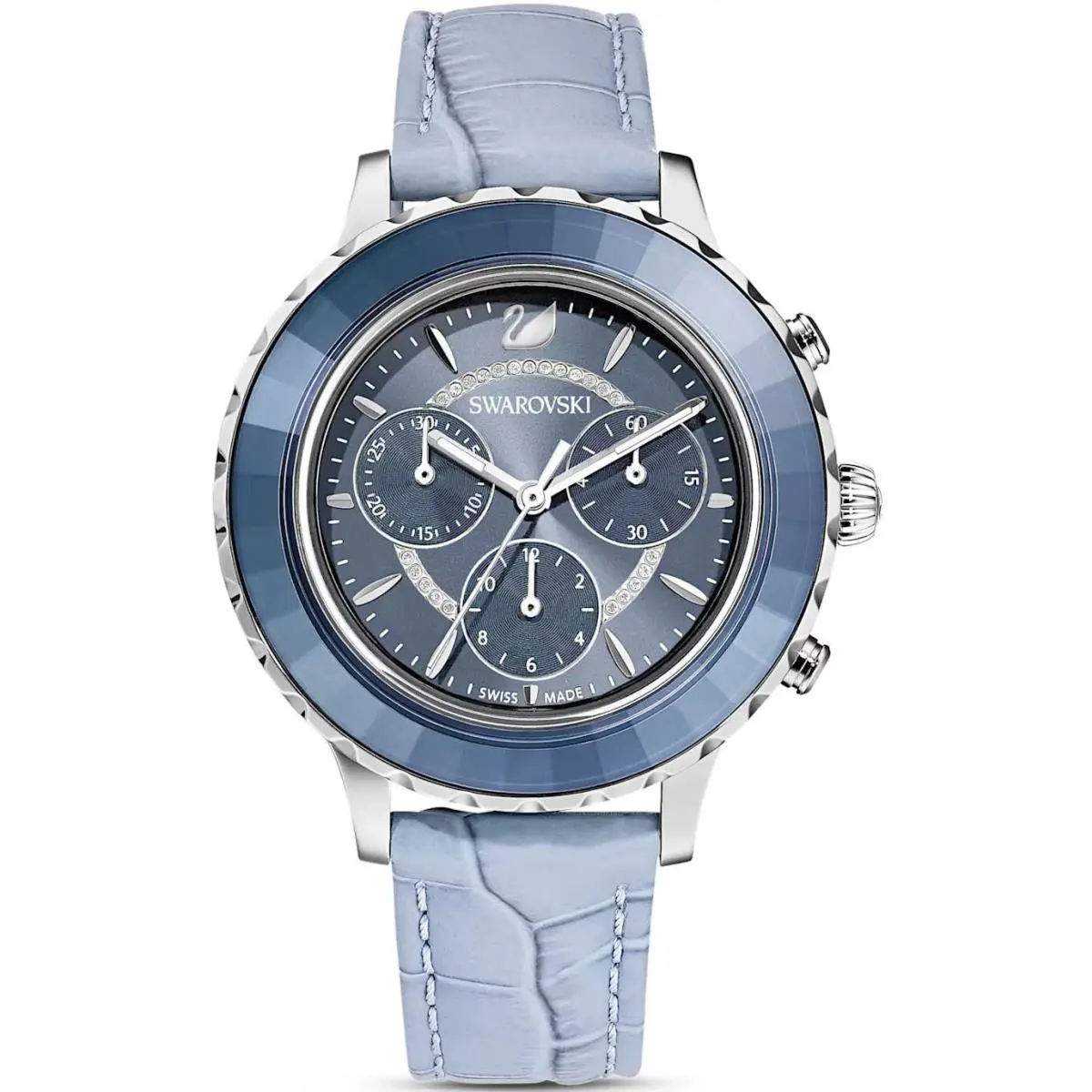 Swarovski 5580600 Women`s Watch Octea Lux Chronograph Silver Tone Blue
