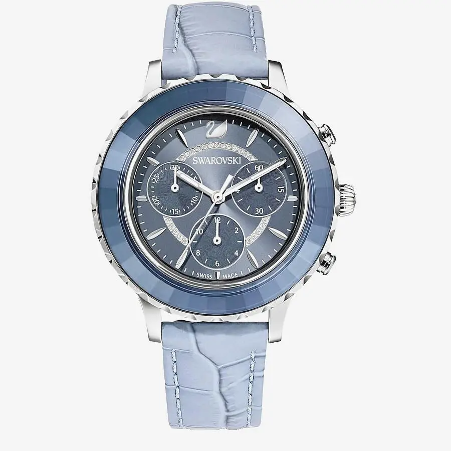 5580600 Octea Chronograph Silver Tone Blue Women`s Watch by Swarovski
