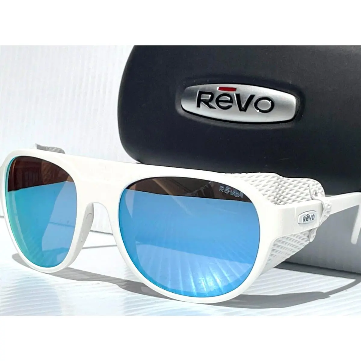 Traverse Matte White Polarized Blue Water Lens Sunglass 1036 09 BL by Revo