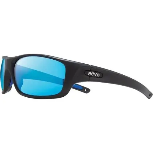 Sunglasses Jasper Black Matte Frame / Blue Polarized Glass Lens RE1111 by Revo