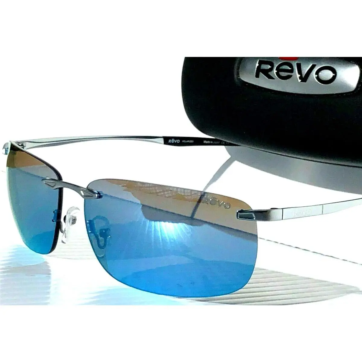 Revo Descend Z Metal Satin Chrome Polarized Blue Water Sunglass 1170 03 BL