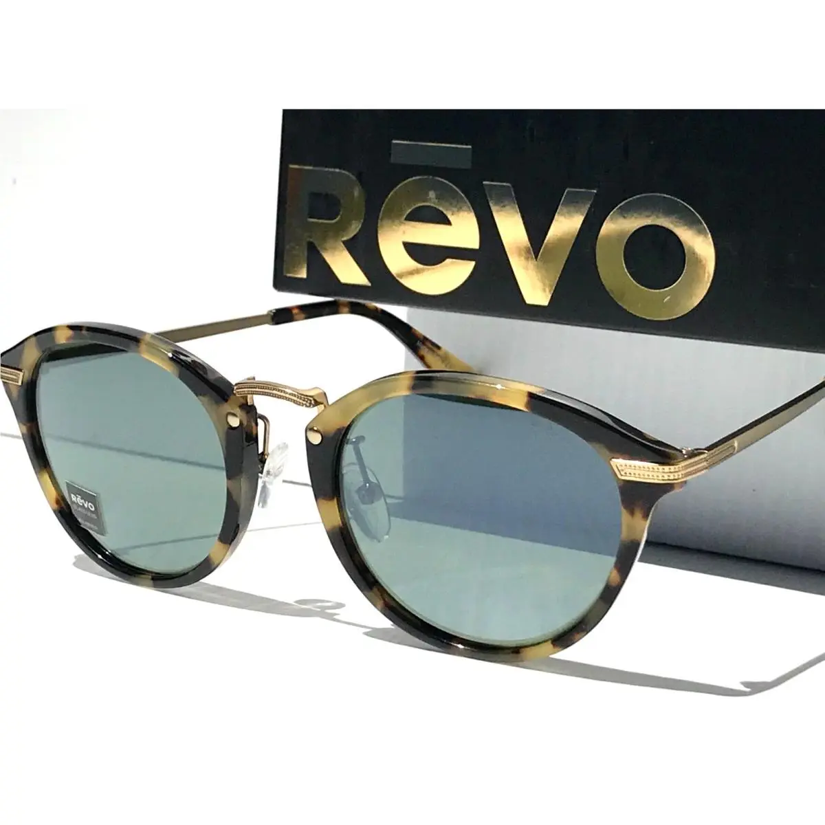 Quinn Tortoise Polarized Silver Mirror Glass Lens Sunglass 1135 02 SG50 by Revo