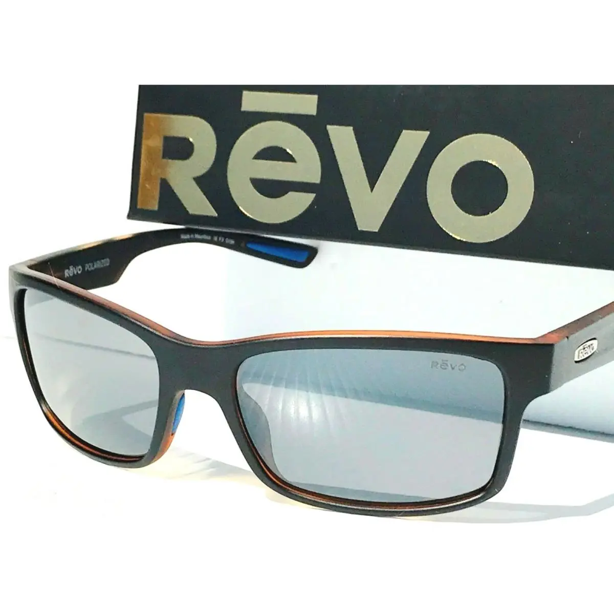 Crawler Matte Black Tortoise Polarized Grey Lens Sunglass 1027 01 GY by Revo