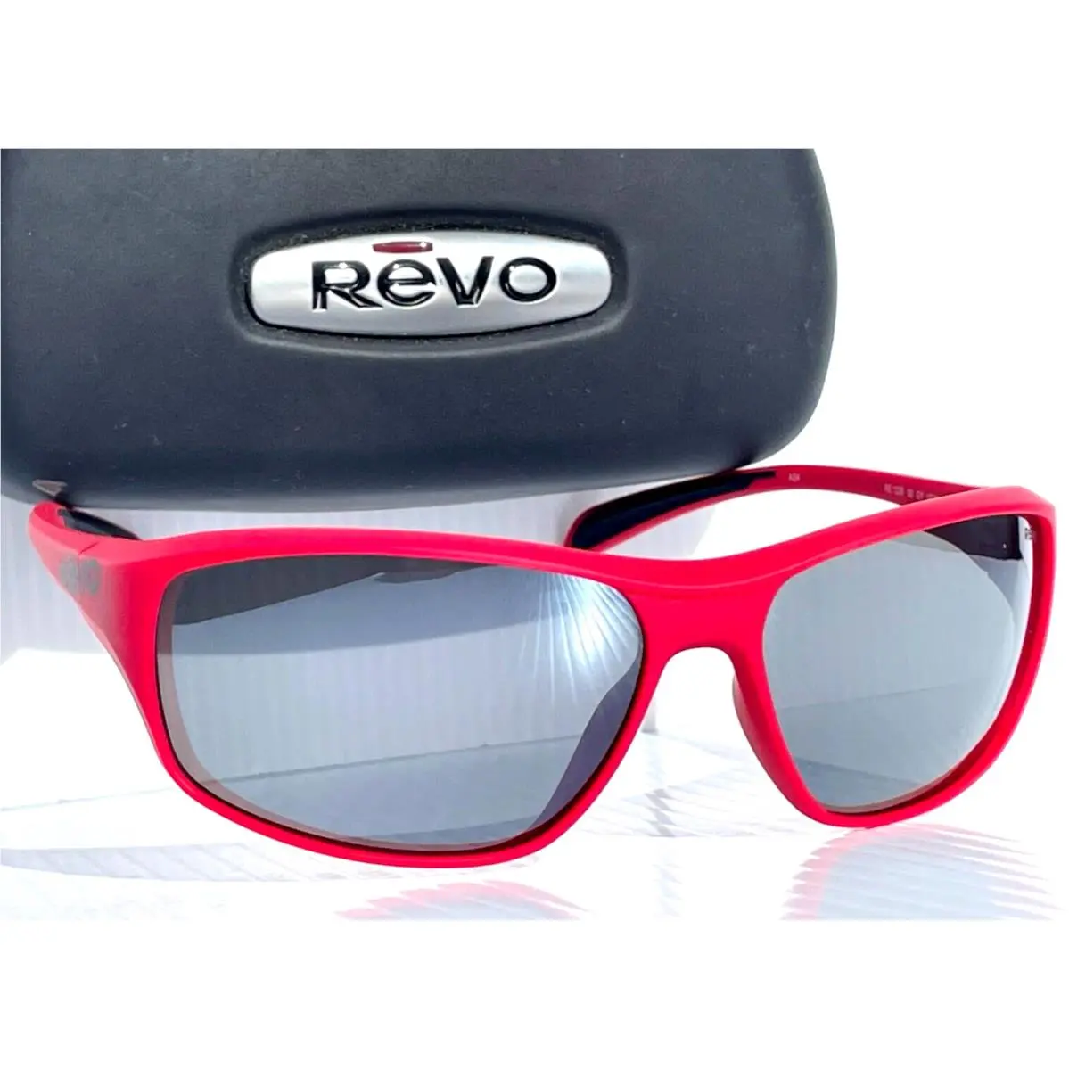 Vertex Matte Red Polarized Graphite Grey Lens Sunglass RE 1239 06 GY by Revo