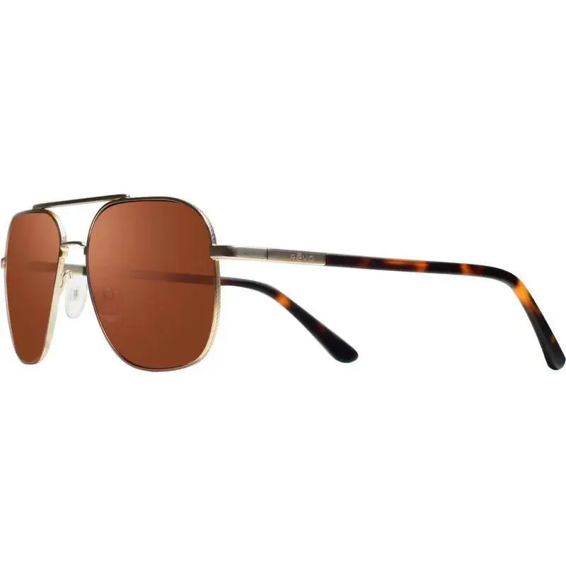 Revo Sunglasses Logan Satin Gold Frame / Drive Brown Pink Polarized Lens RE1226