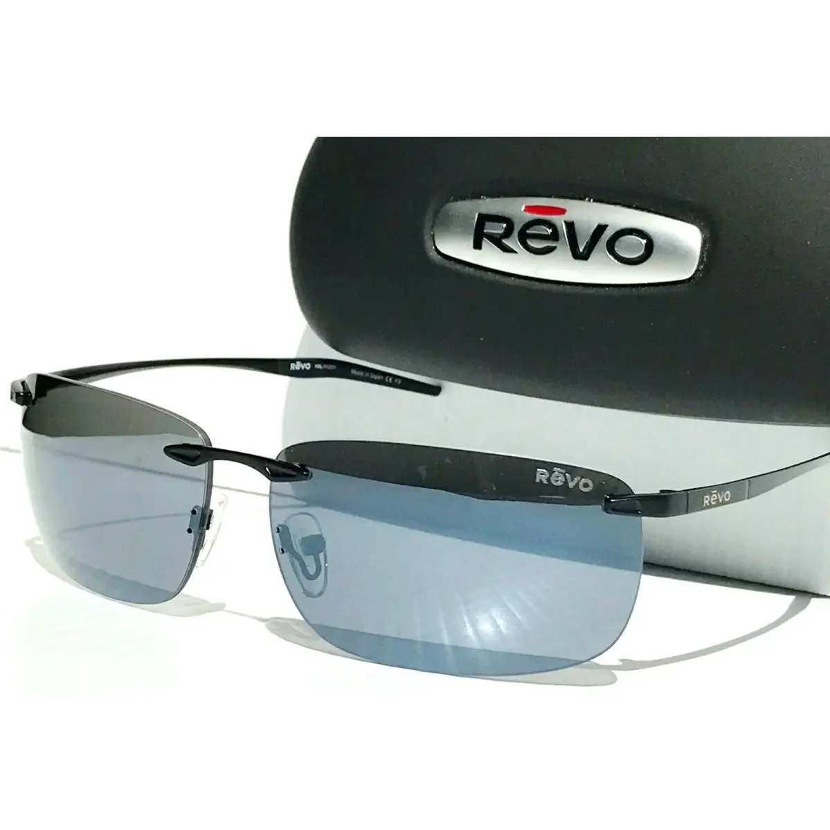 Descend Z Satin Black Rimless Polarized Grey Lens Sunglass 1170 01 GY by Revo