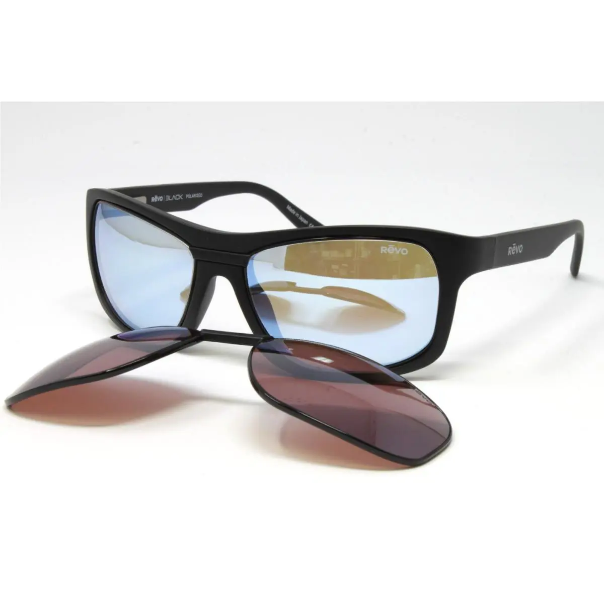 Revo Sunglasses Genesis Sport Wrap W/interchangeable Lens RE188-01BLP+GO Black
