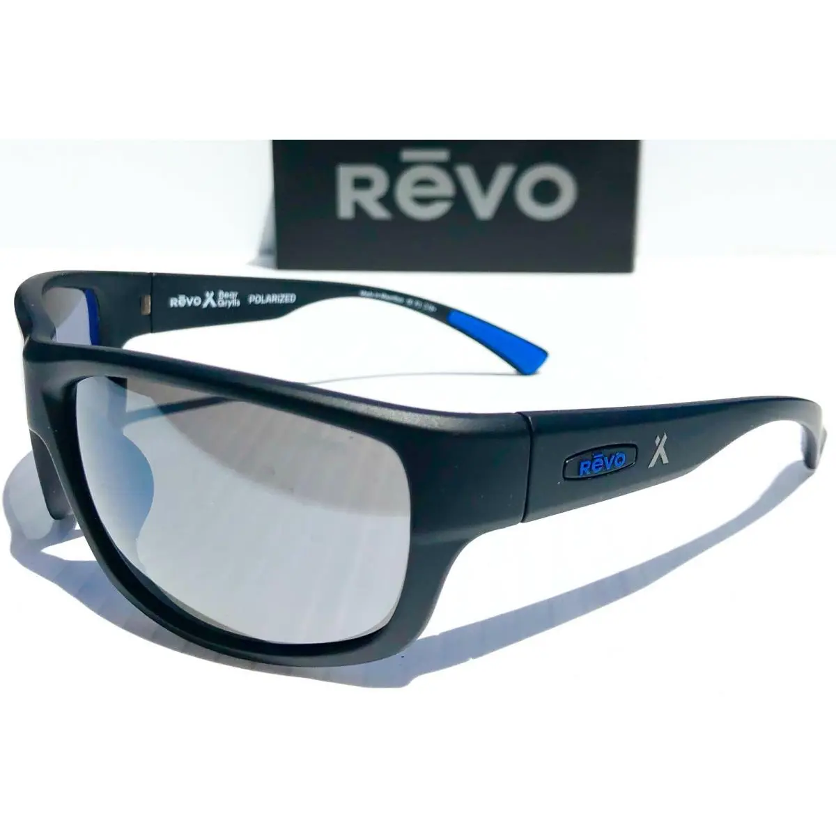 Caper Bear Grylls Matte Black Polarized Gray Sunglass 1092 01 GY by Revo