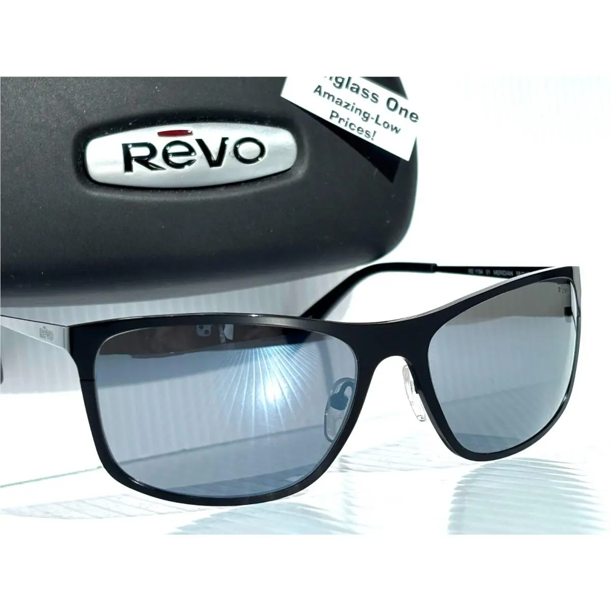 Meridian Satin Black Polarized Graphite Grey Lens Sunglass 1194 01 GY by Revo