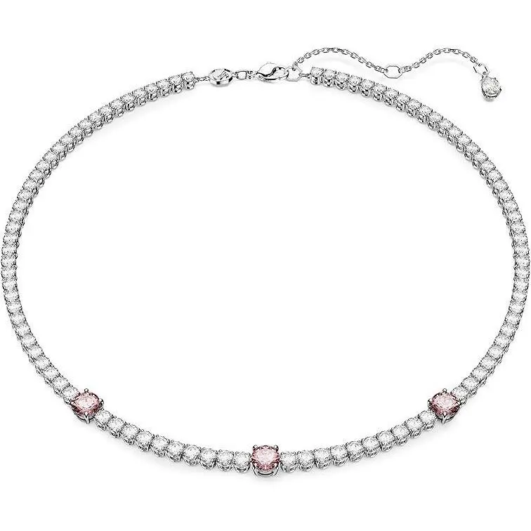 Swarovski 5666165 Women`s Necklace Zirconia Matrix Tennis Mixed Cuts Pink