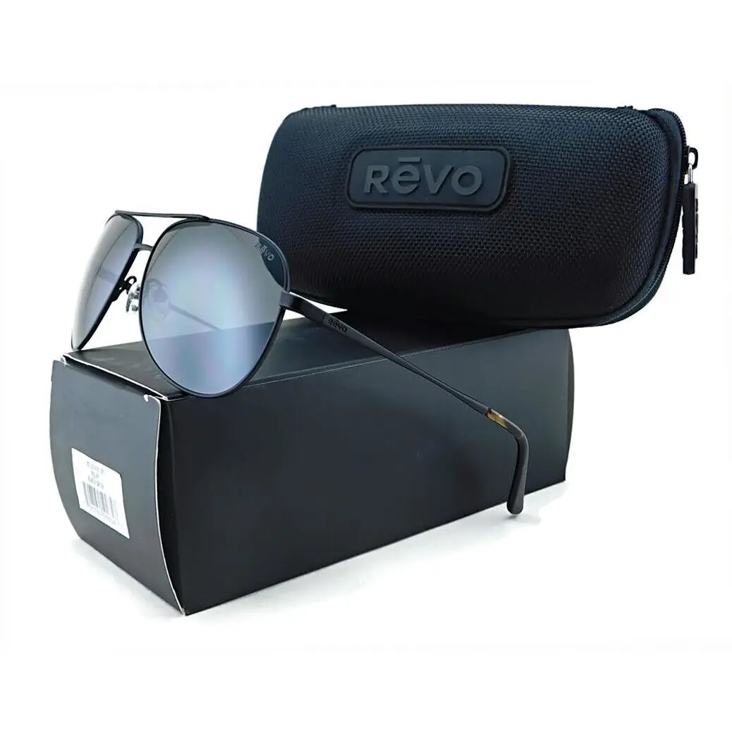Revo Relay Sunglasses RE1014 01 Black / Polarized Silver Mir Lens