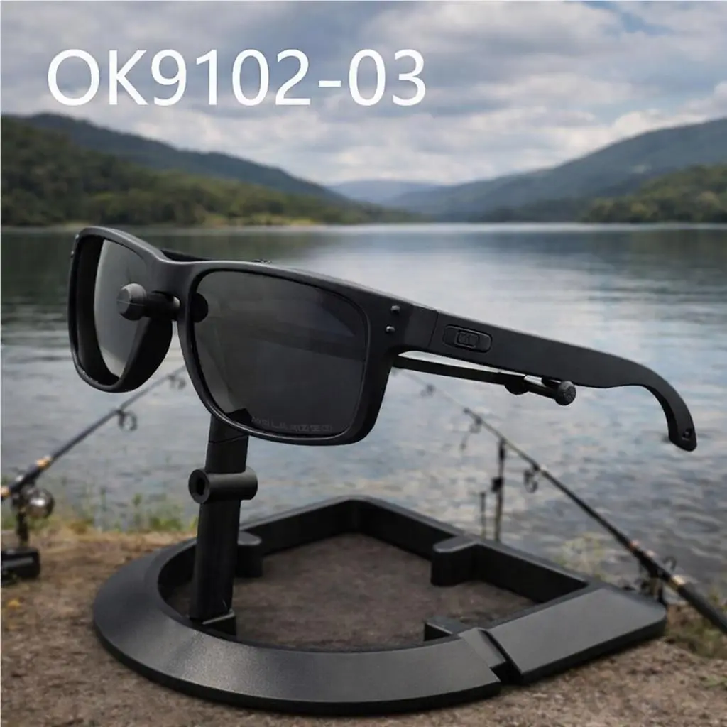Oakley Holbrook Sunglasses Matte Black Frame Black Polarized Lens UV400 OO9102