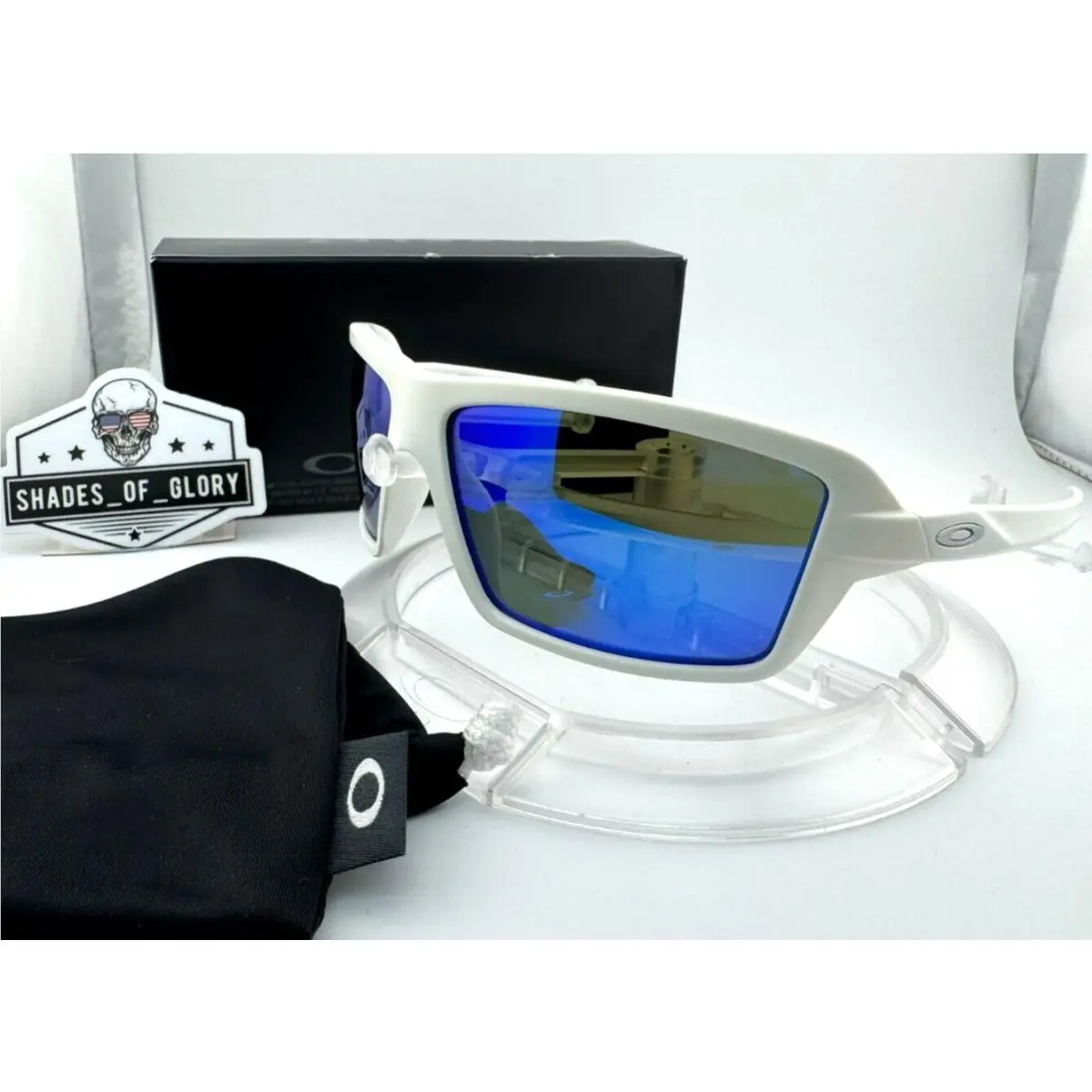 Cables Matte White W/ Blue Galaxy Aftermarket Polarized Sunglasses OO9129 by Oakley