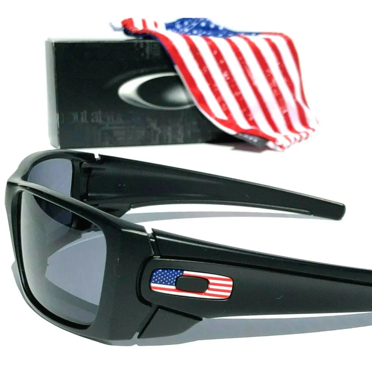 SI Fuel Cell Matte Black Usa Flag Grey Tactical Sunglass 9096-38 by Oakley