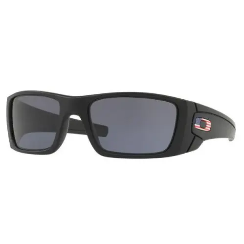 Oakley Fuel Cell SI Sunglasses OO9096-38 Matte Black / Grey Red/blue Flag - Frame: Matte Black, Lens: Grey