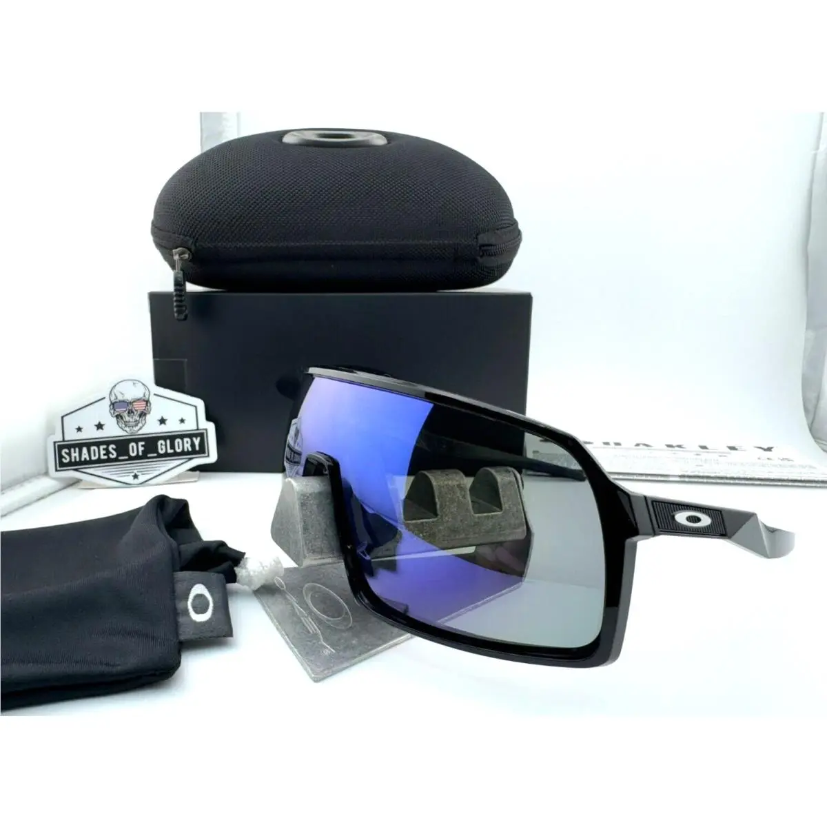 Sutro Polished Black Blue Aftermarket Galaxy Polarized Sunglasses OO9406 by Oakley