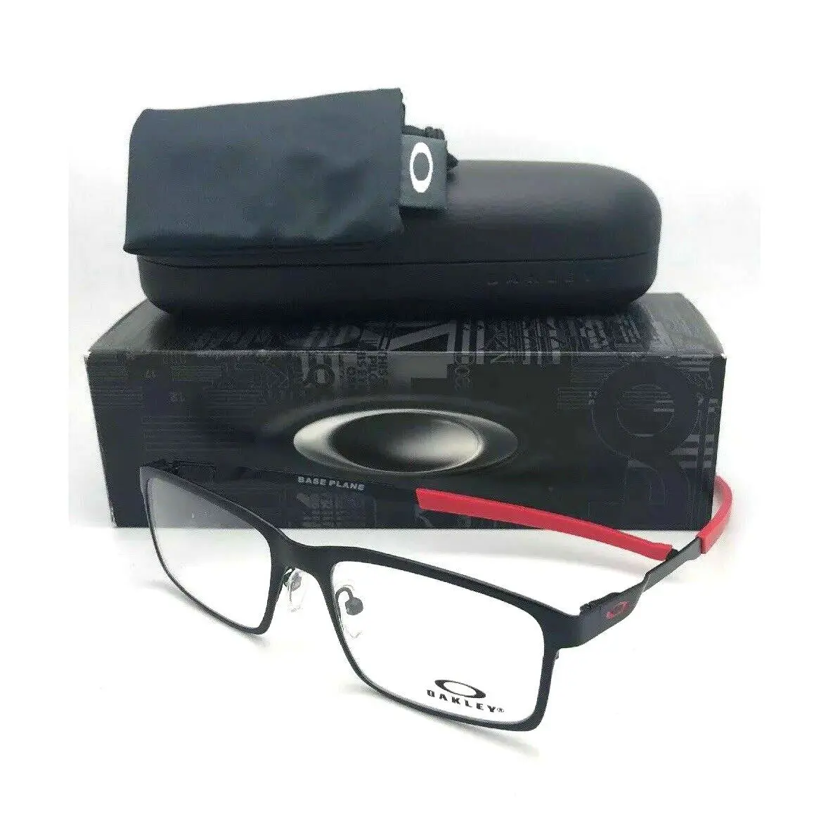 Oakley Eyeglasses Base Plane OX3232-0552 52-17 141 Matte Black Red Frames