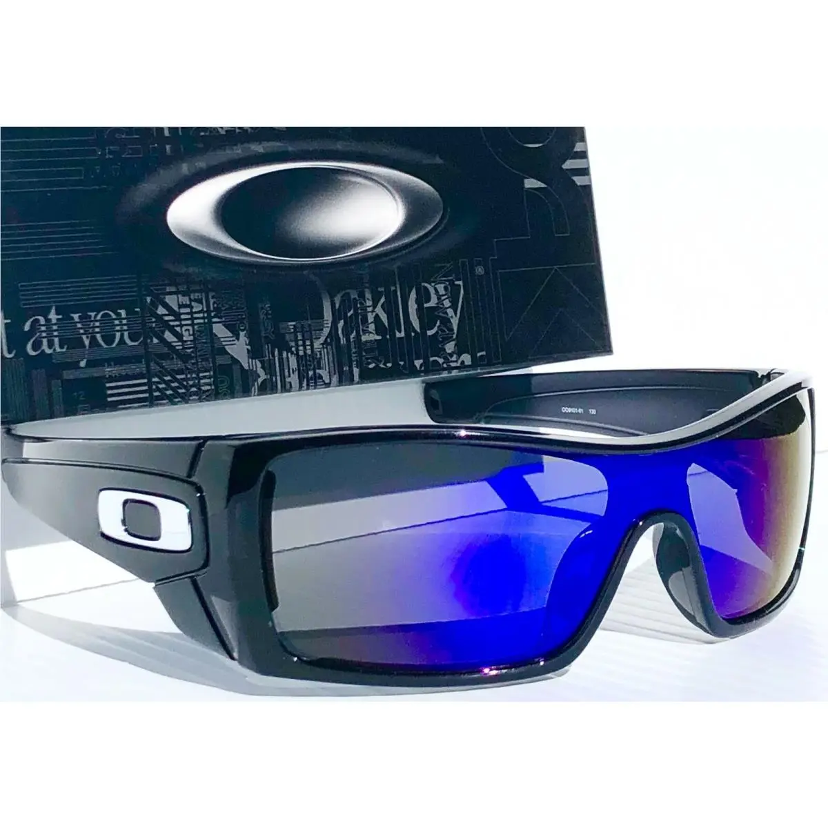 Batwolf Black Ink w Polarized Galaxy Blue Mirror Lens Sunglass 9101 by Oakley