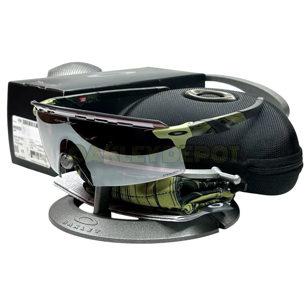 Oakley Encoder Strike Vented 009235 Fern Swirl/prizm Road Black Sunglasses - Frame: FERN SWIRL, Lens: PRIZM ROAD BLACK