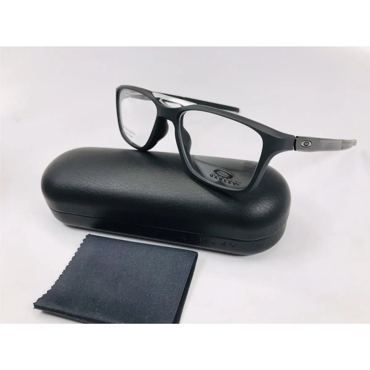 OX8113-0155 Satin Black Gauge 7.2 Arch Eyeglasses 55mm with Case by Oakley