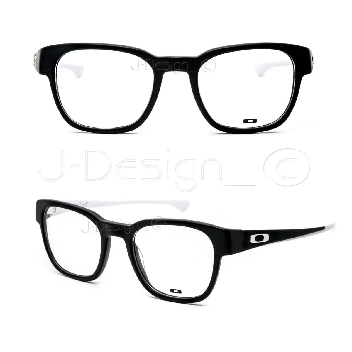Oakley Cloverleaf OX1078-0849 Satin Black White Eyeglasses - Frame: Satin Black White, Lens: Clear