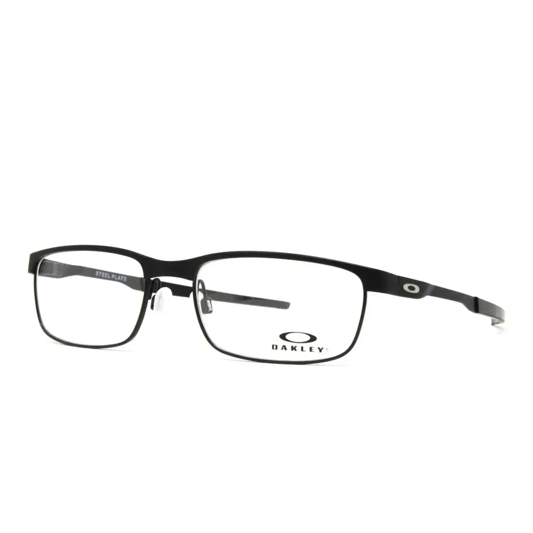 Oakley Eyeglasses Steel Plate Men`s Rectangular Metal Powder Coal 54mm OX3222-01 - Frame: Black