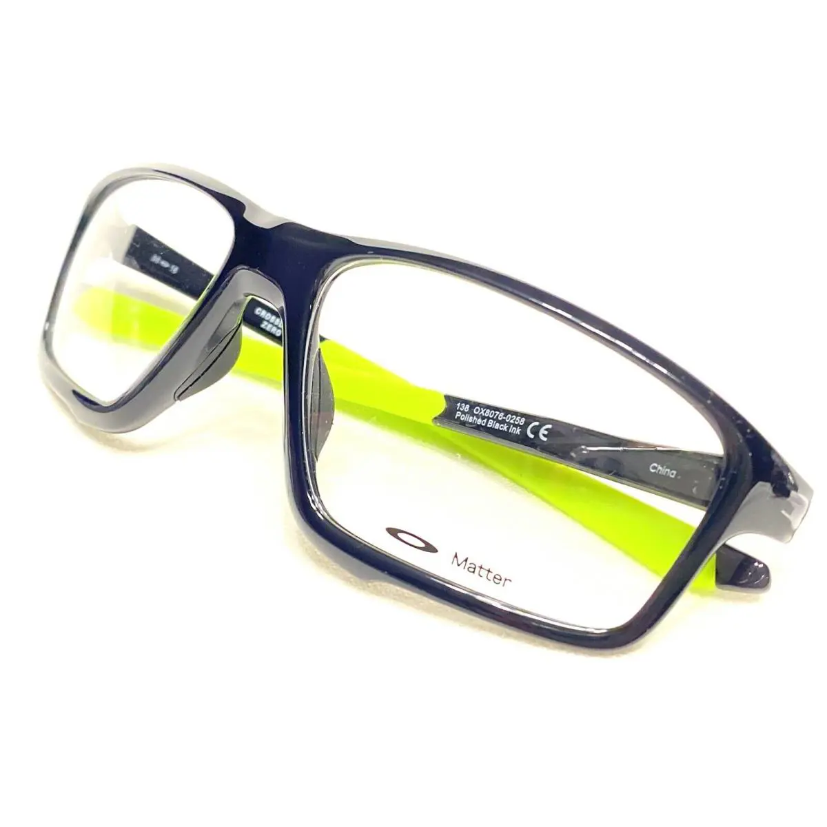 Oakley Crosslink Zero OX8076-0258 Mens Black Ink Eyeglasses Frames 58/16 - Frame: Black & Yellow, Manufacturer: 0258
