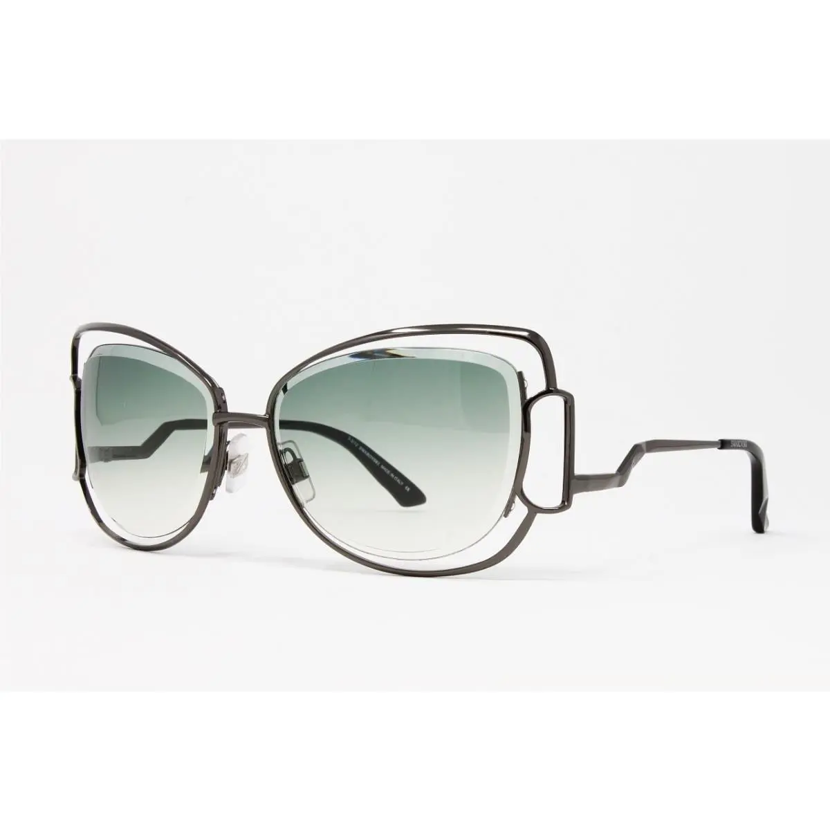 Swarovski SK0048/S 09W Dark Gunmetal 59mm Women`s Sunglasses Metal Cat Eye