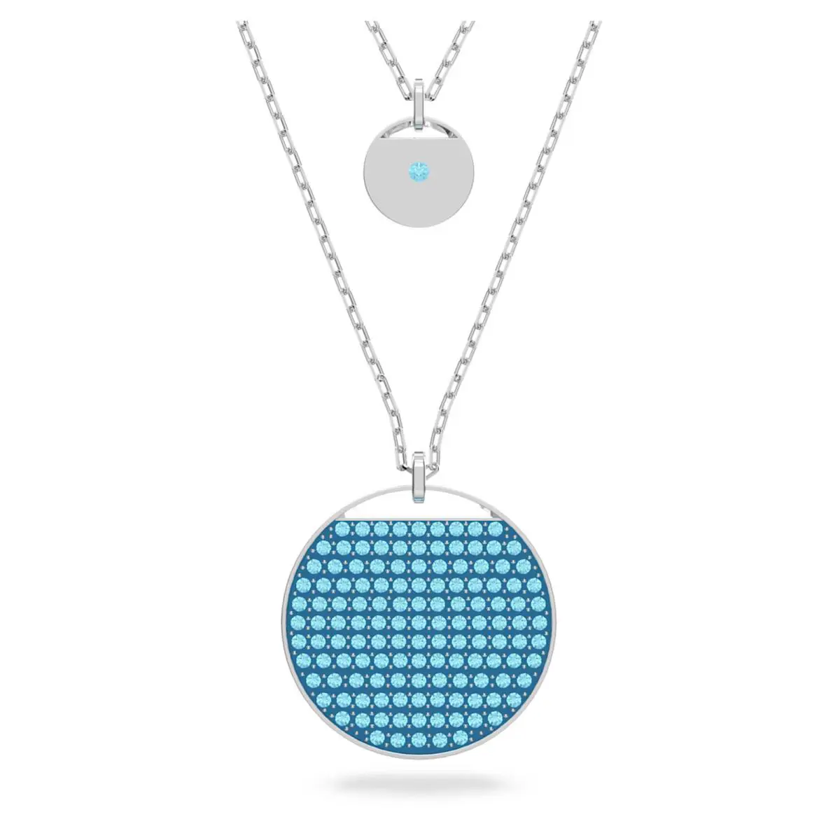 Swarovski Ginger Layered Pendant Blue Rhodium Plated -5642942