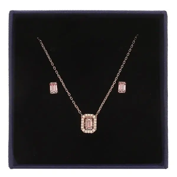 in Gift Box Swarovski Brand 5620548 Rose Gold Millenia Set Earrings Necklace