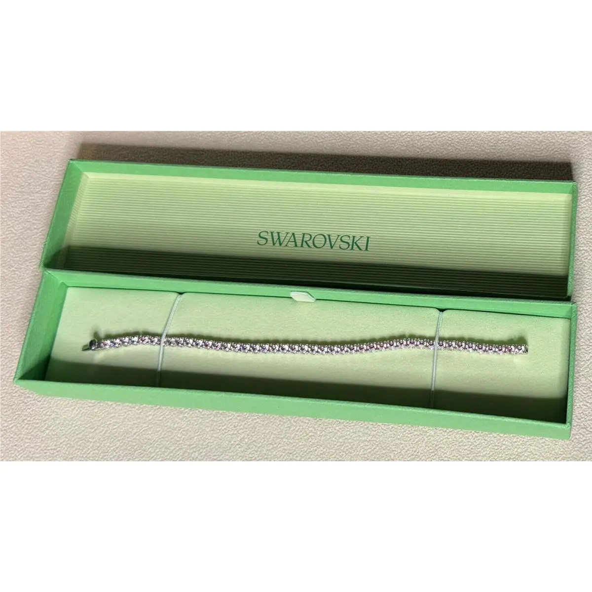Swarovski Silver Sparkle Pink Crystal Matrix Tennis Bracelet