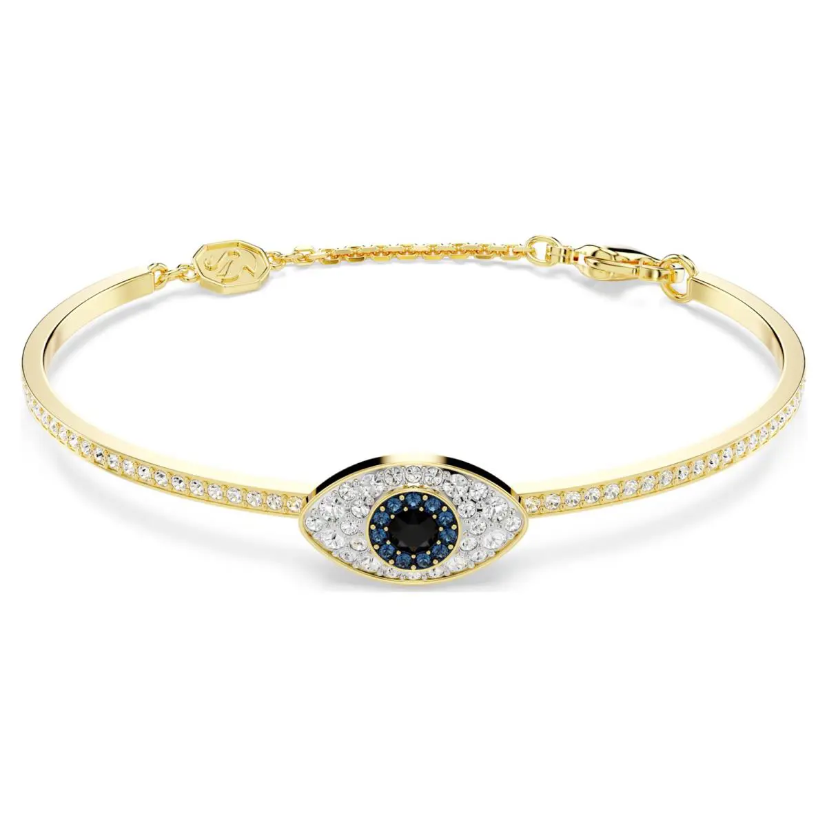 Swarovski Symbolica Bangle Medium Evil Eye Blue Gold-tone Plated 5692171