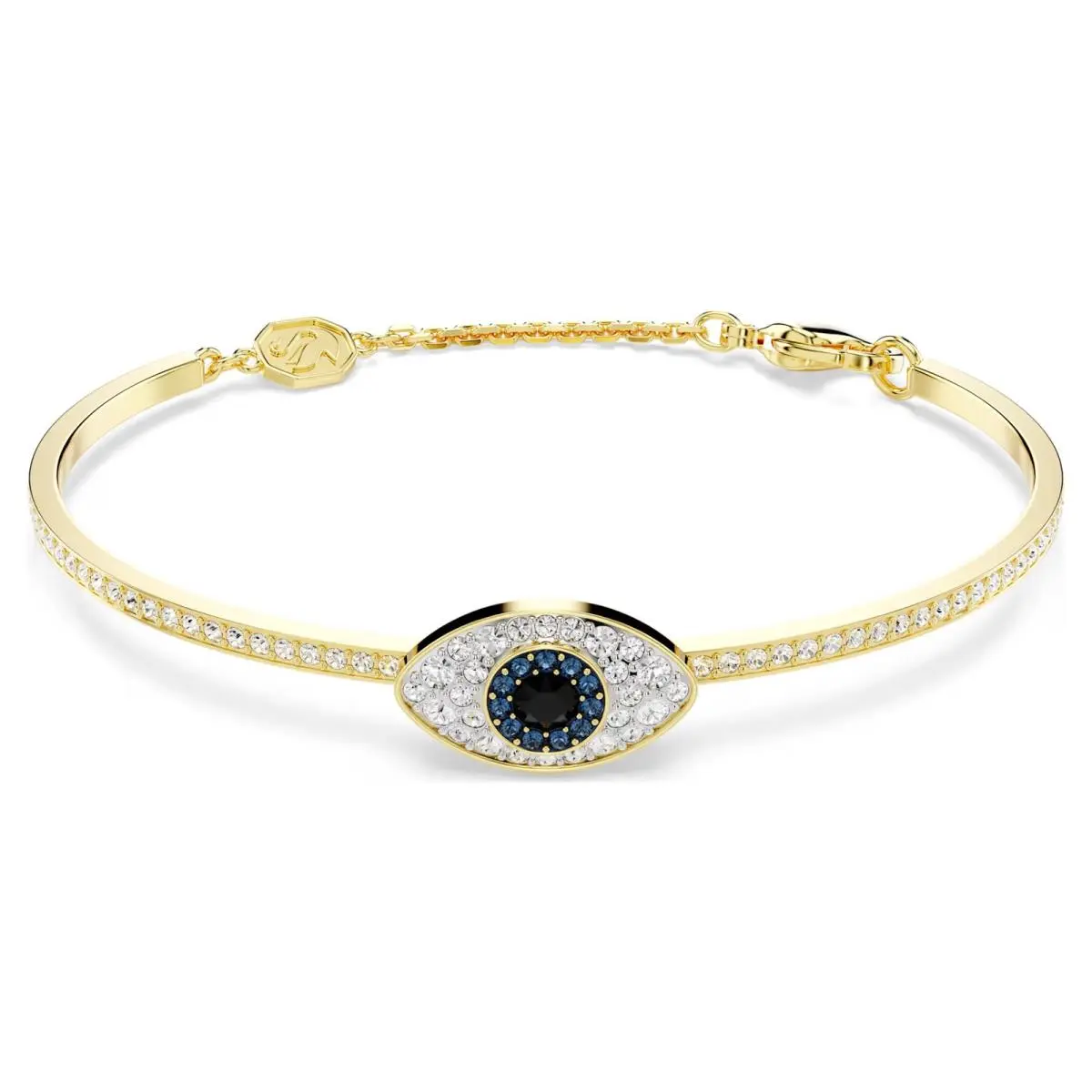 Symbolica Bangle - Evil Eye - Blue - Gold-tone Plated - Medium 5692171 by Swarovski