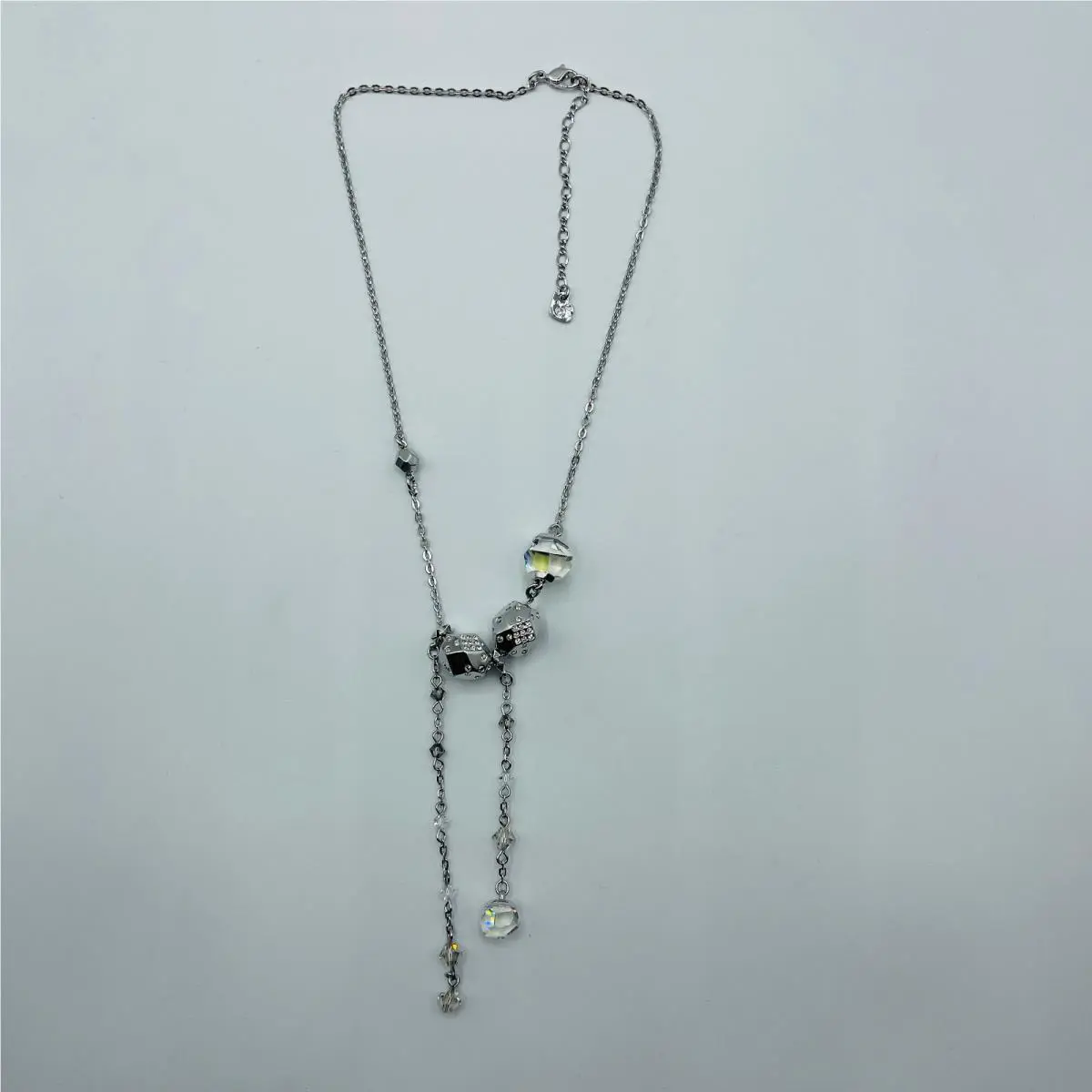 Swarovski Women`s Crystal and Silver Dice Necklace 909930