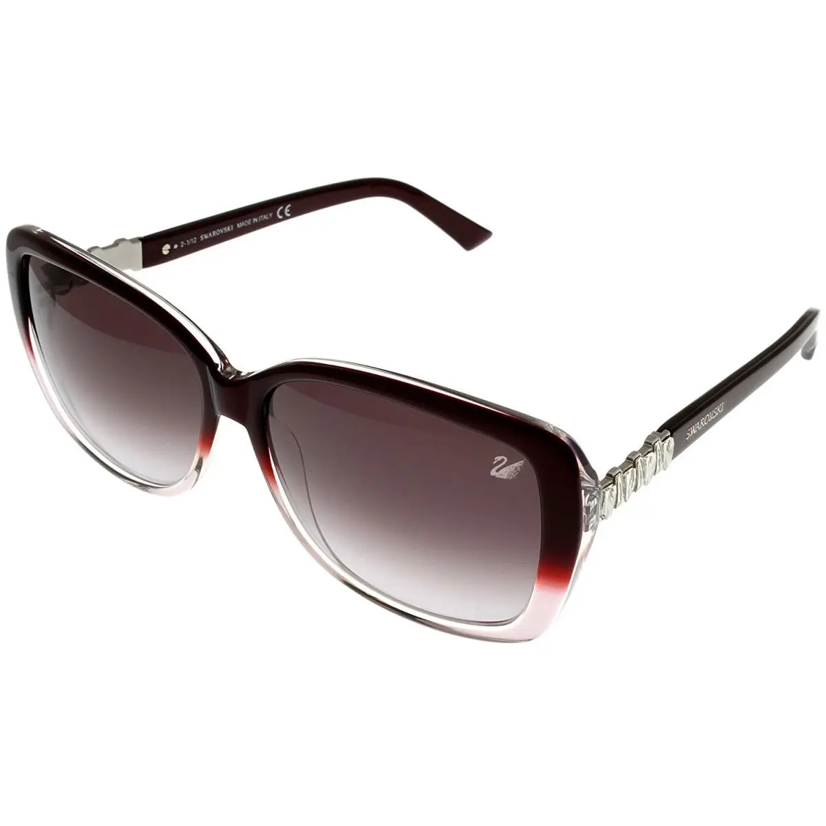 Sunglasses Burgundy Women Cleo SW 30 71Z Rectangular by Swarovski