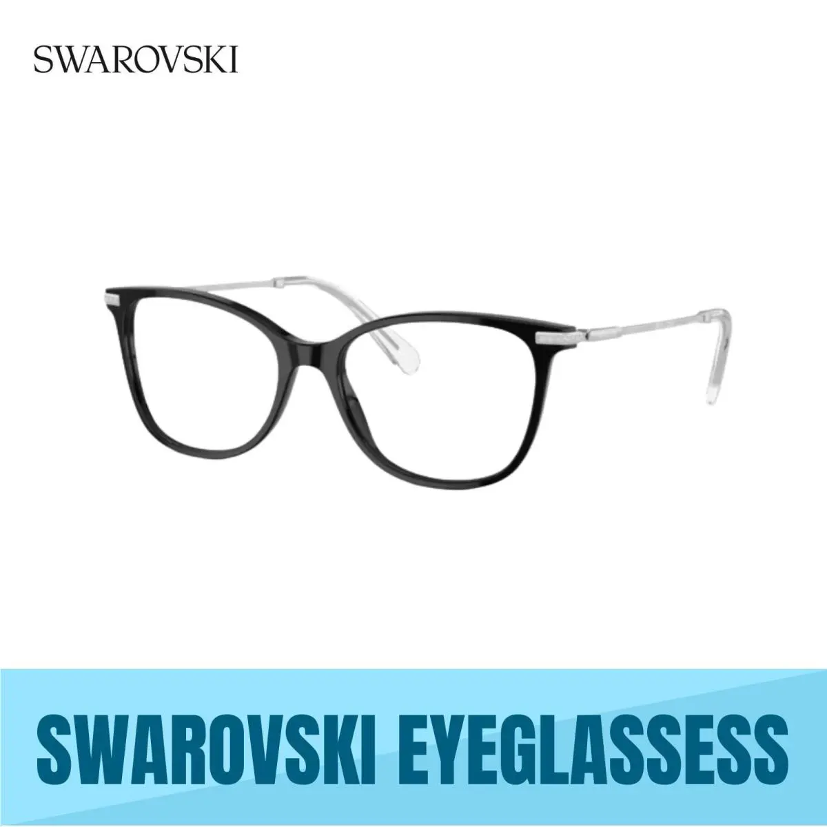 Swarovski 0SK2010F 1038 Black Eyeglasses -demo Lens 52MM