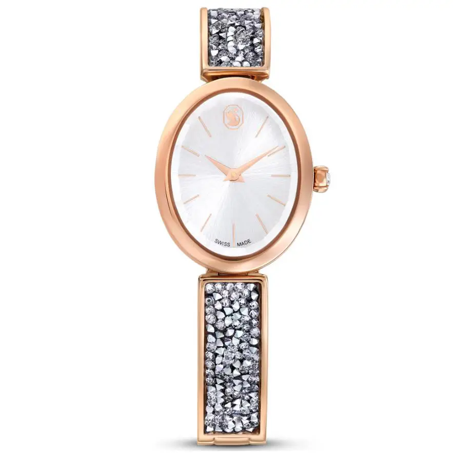Swarovski Crystal Rock Watch Swiss Made Crystal Bracelet Rose Gold Tone 5656851