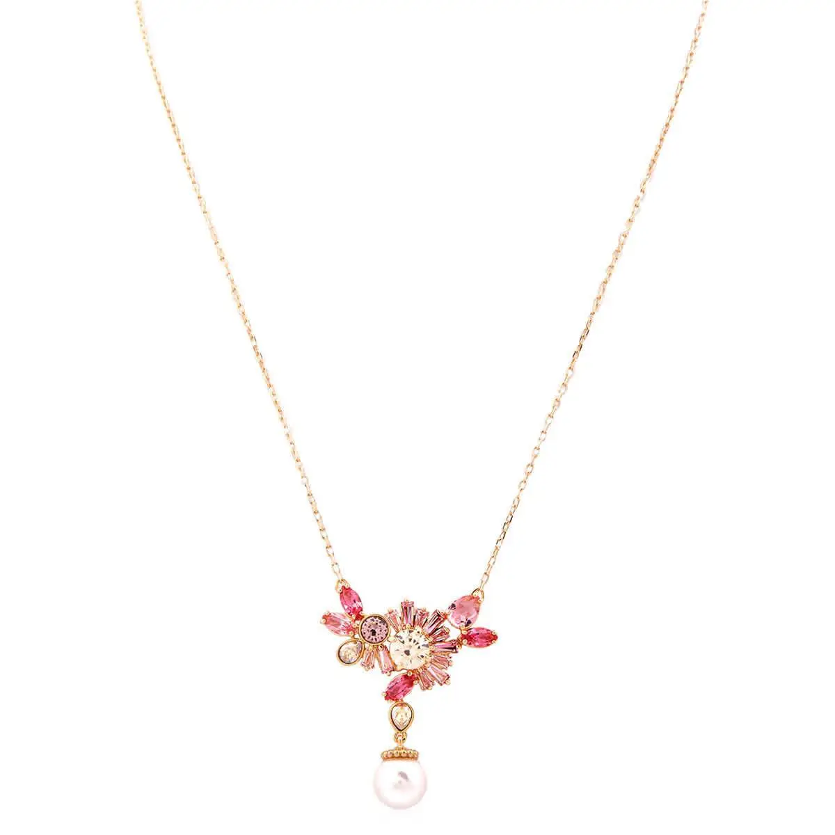 Swarovski Gema Pendant Pearl Gold Shiny Pink