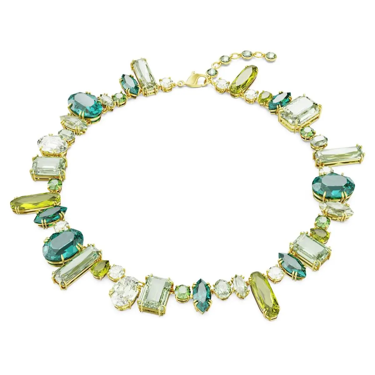Swarovski Gema Necklace Mixed Cuts Green Gold-tone Plated 5657388
