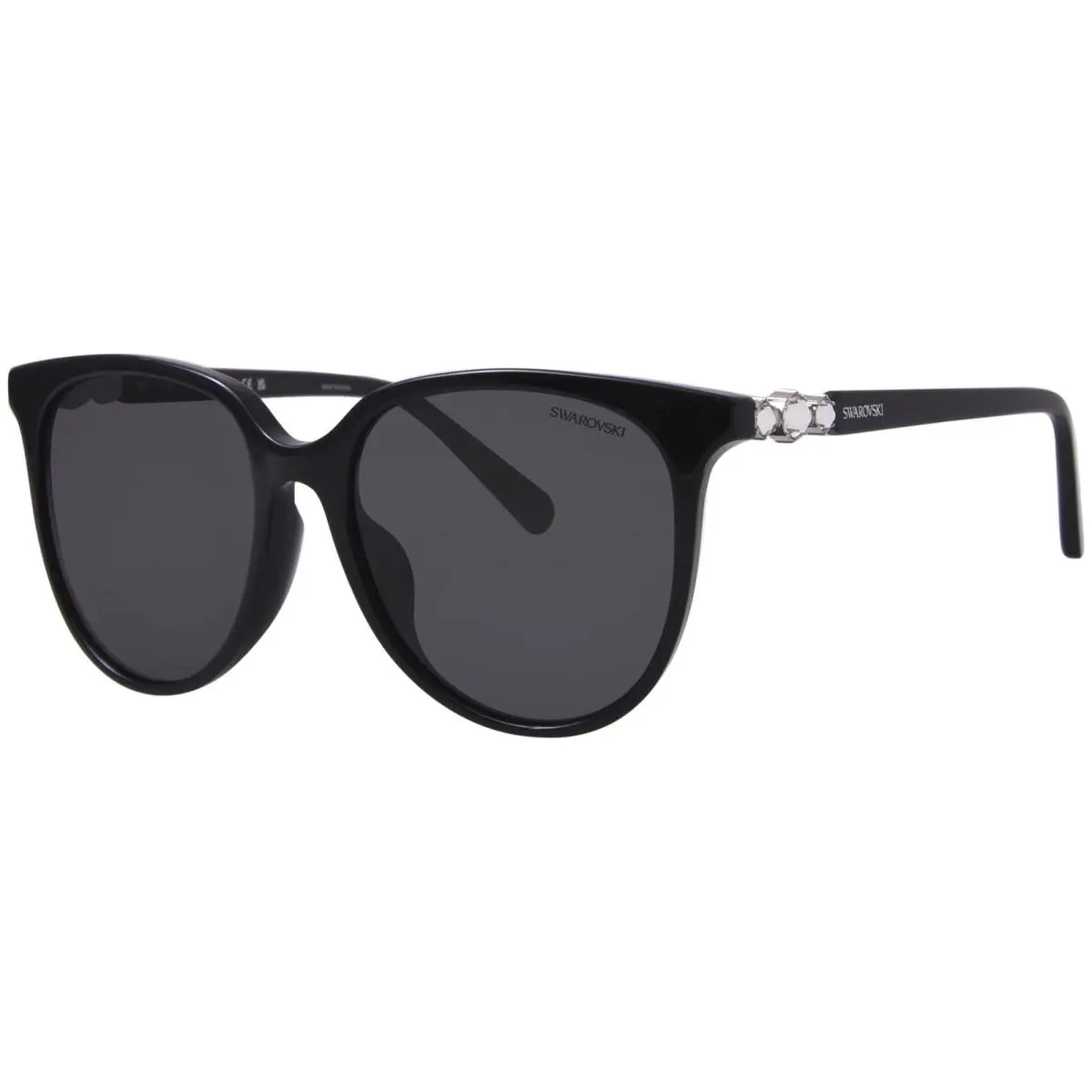 Swarovski SK6023D 1001/87 Sunglasses Women`s Black/dark Grey Oval Shape 56mm