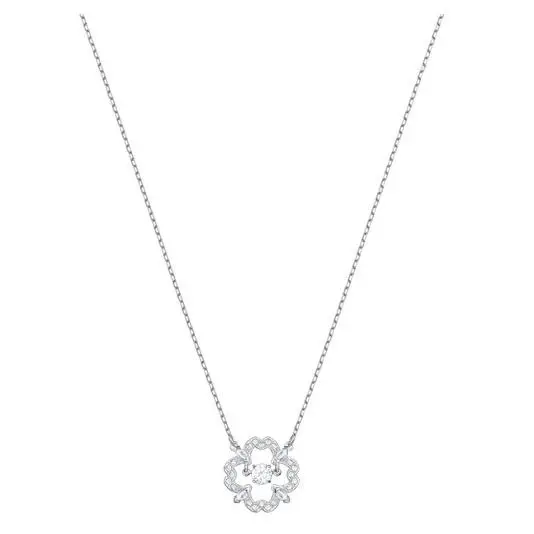 Swarovski 5411136 Sparkling Dance Pear Necklace Flower Crystal Rhodium