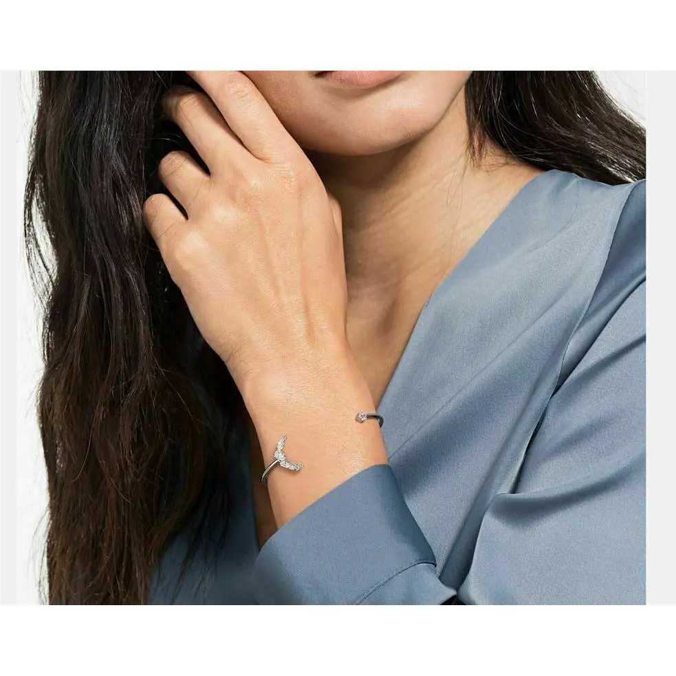 Swarovski Crystal Penèlope Cruz Moonsun Cuff Rhodium Plated Silver 5508443 Sz M