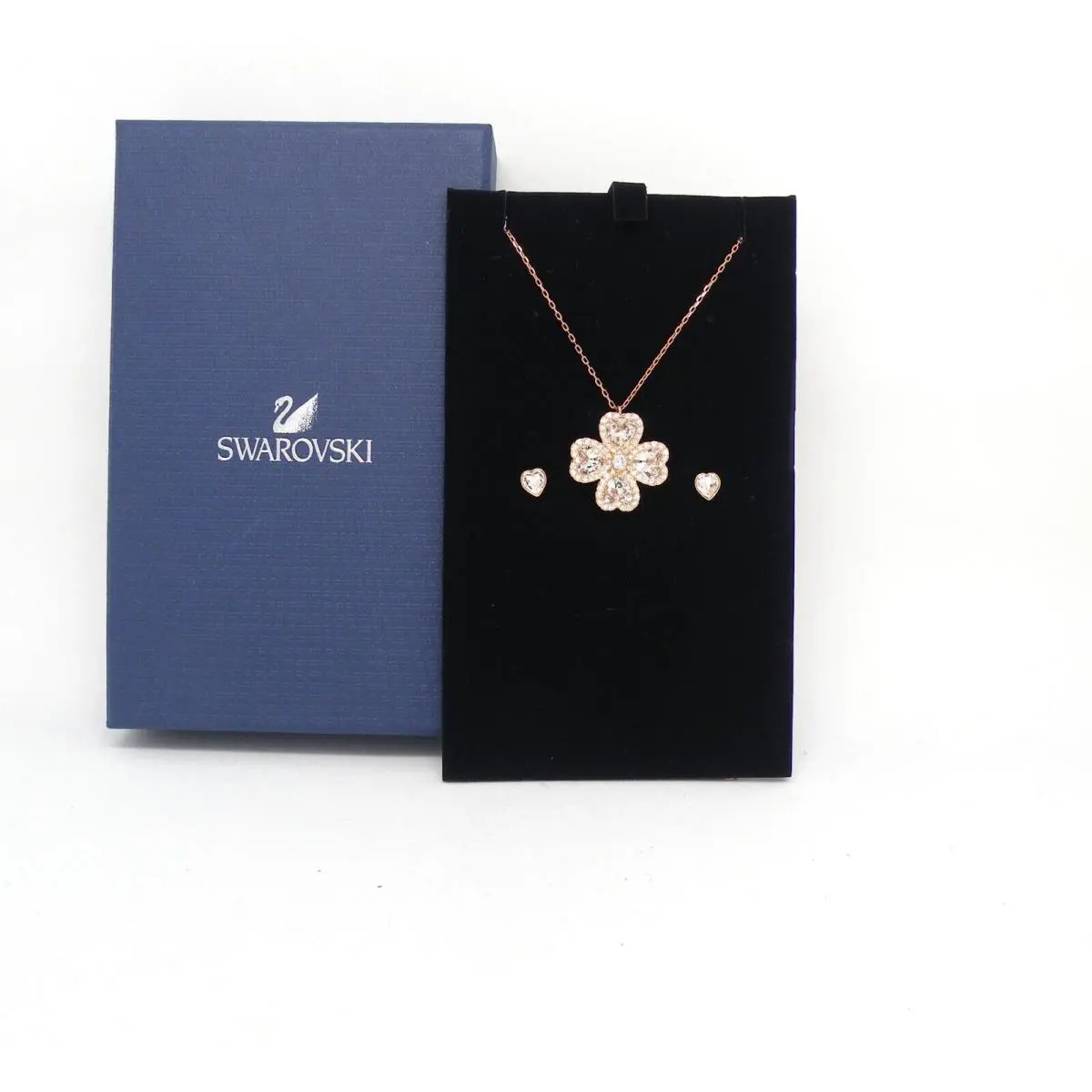 Swarovski Deary Set Crystal Pendant and Earrings Rose