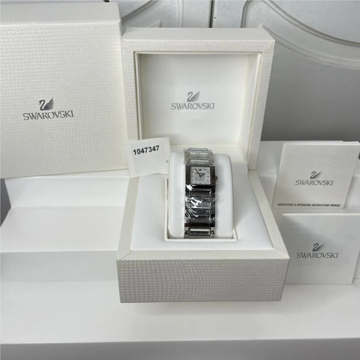Swarovski Watch Square Crystal Stainless Steel Band Women`s - Retail