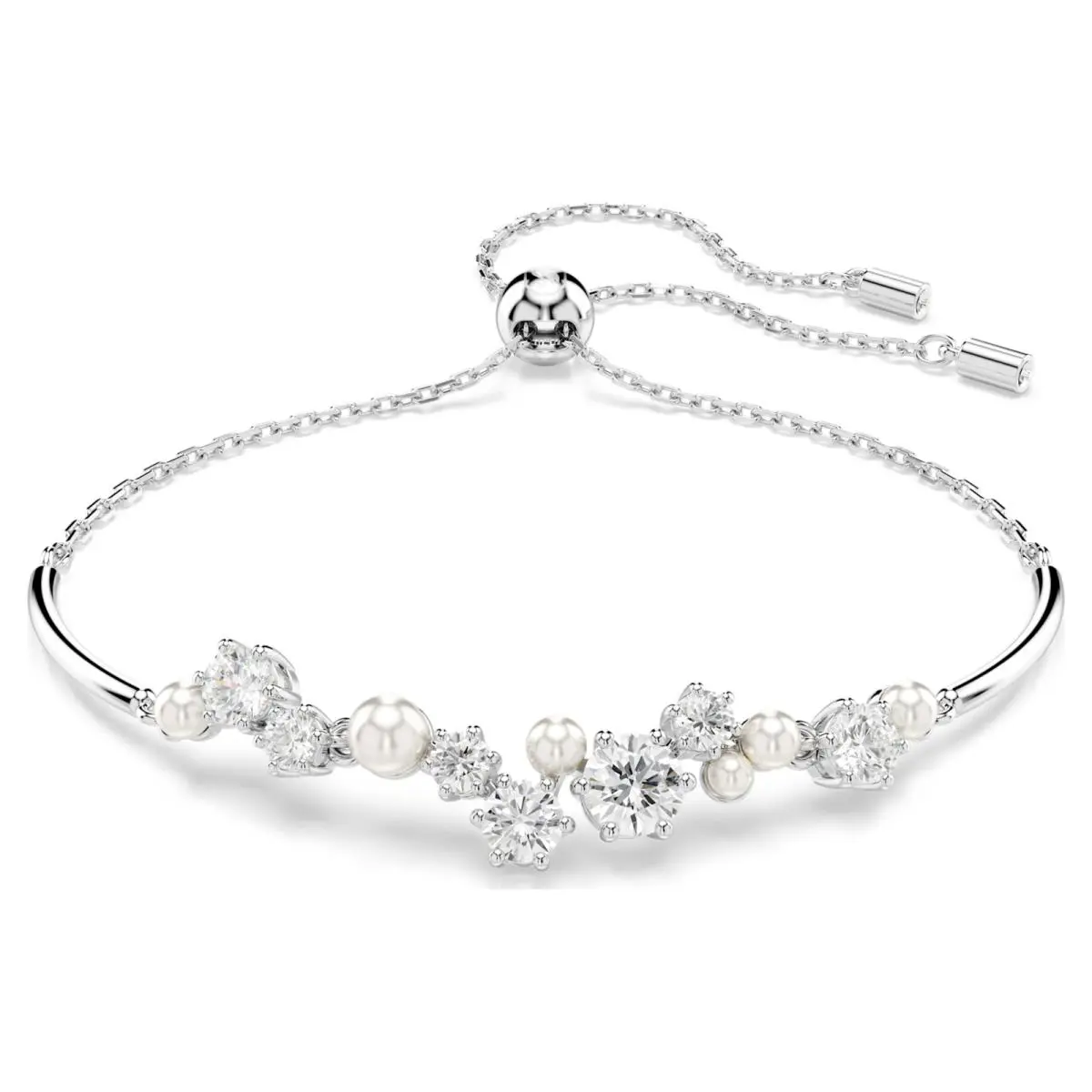 Swarovski Constella Bangle Crystal Pearl Round Cuts White Rhodium Plated