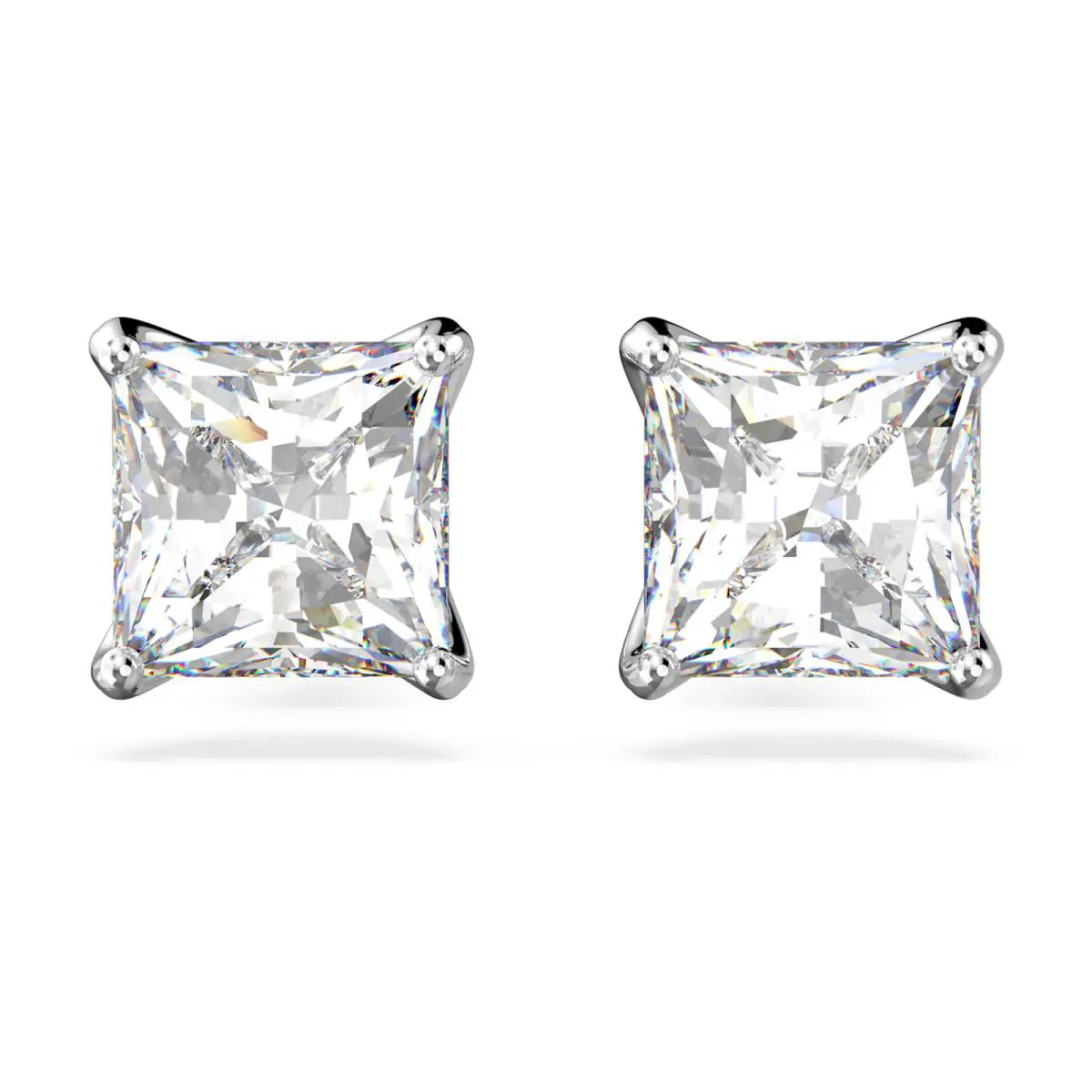 Swarovski Stilla Attract Stud Earrings Square Cut White Rhodium Plated 5430365